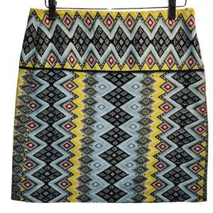 LOFT Multicolor Geometric Pencil Skirt